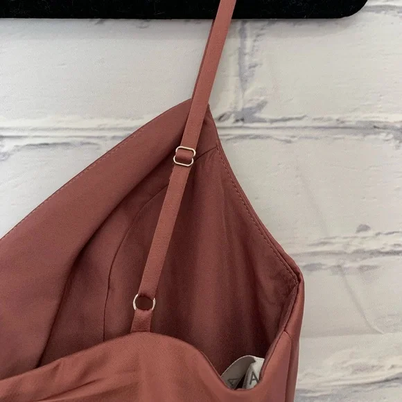 NWT AZAZIE Blush Pink linia stretch satin dress - Picture 7 of 7